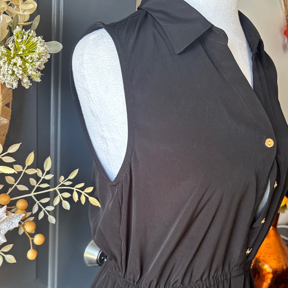 Alfani Black Button-Front Mini Dress - Picture 6 of 7